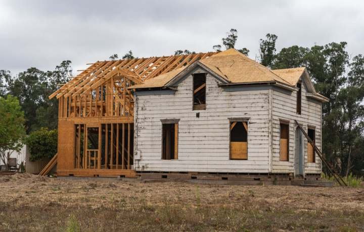 A house mid-renovation